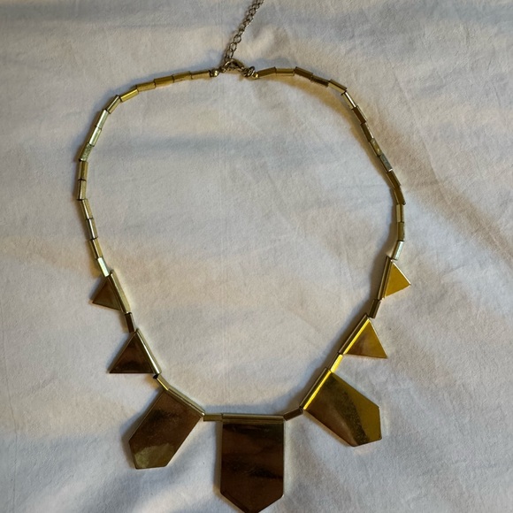 House of Harlow 1960 | Geometric Green and Gold Necklace - Picture 5 of 6